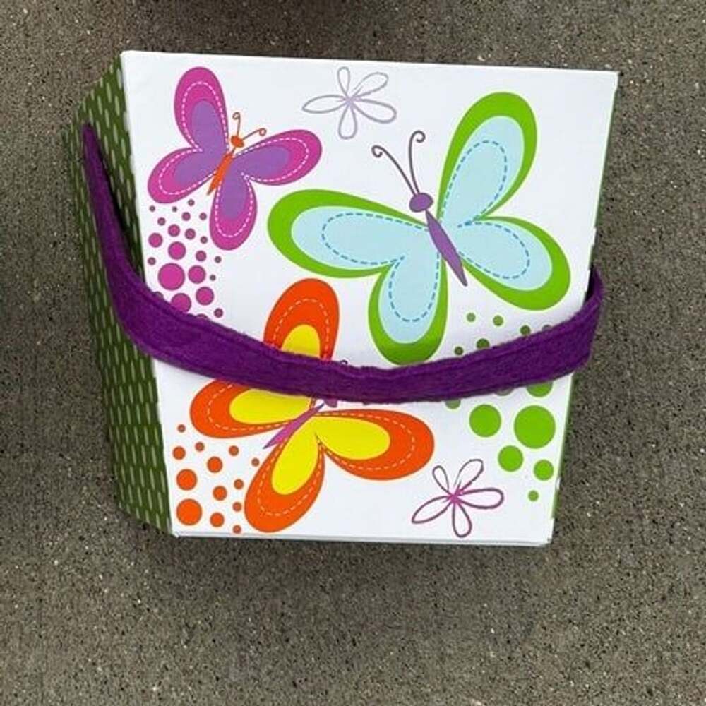 Butterfly Square Basket 7.5” Tall Halloween Easter